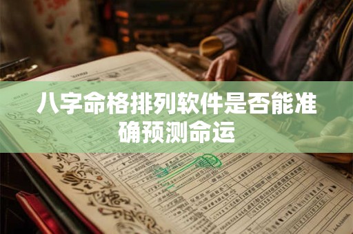 八字命格排列软件是否能准确预测命运