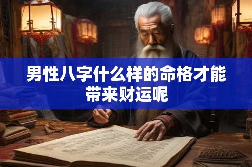 男性八字什么样的命格才能带来财运呢