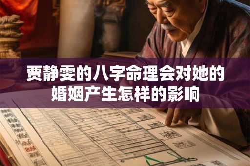 贾静雯的八字命理会对她的婚姻产生怎样的影响