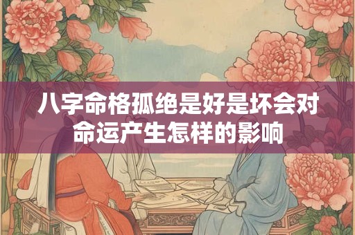 八字命格孤绝是好是坏会对命运产生怎样的影响