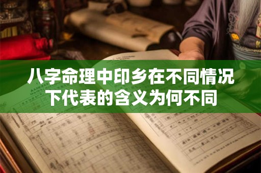 八字命理中印乡在不同情况下代表的含义为何不同