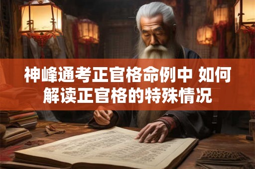 神峰通考正官格命例中 如何解读正官格的特殊情况