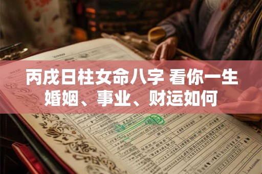 丙戌日柱女命八字 看你一生婚姻、事业、财运如何