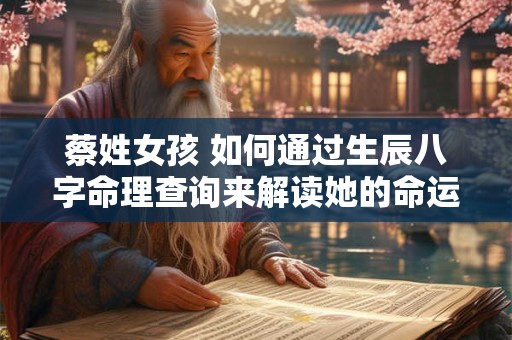 蔡姓女孩 如何通过生辰八字命理查询来解读她的命运和运势