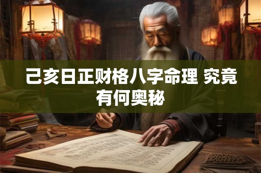 己亥日正财格八字命理 究竟有何奥秘
