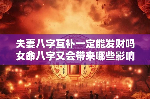 夫妻八字互补一定能发财吗女命八字又会带来哪些影响