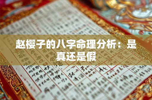 赵樱子的八字命理分析：是真还是假
