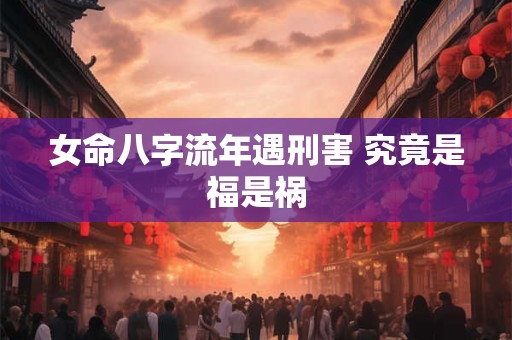 女命八字流年遇刑害 究竟是福是祸
