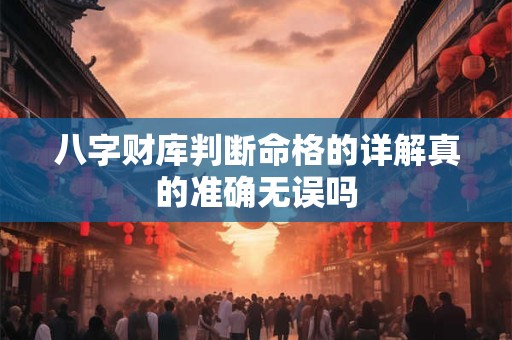 八字财库判断命格的详解真的准确无误吗