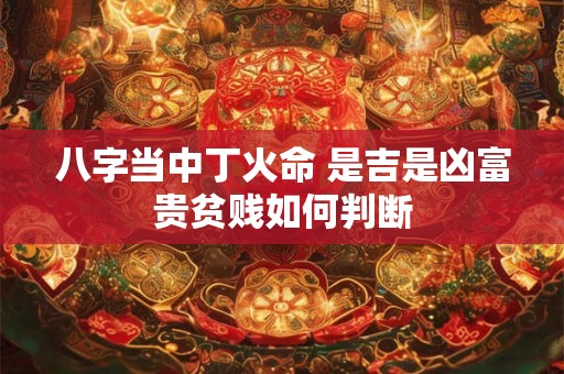 八字当中丁火命 是吉是凶富贵贫贱如何判断