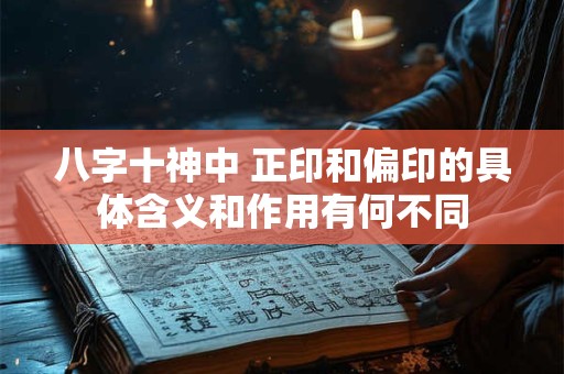八字十神中 正印和偏印的具体含义和作用有何不同