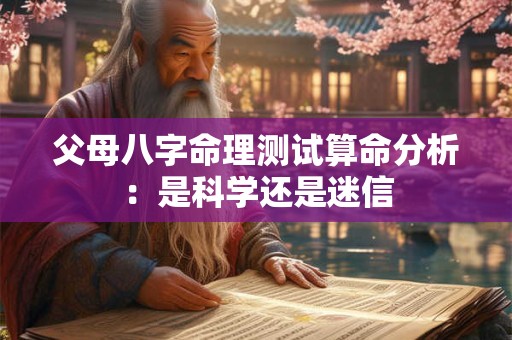 父母八字命理测试算命分析:是科学还是迷信 父母八字命理测试算命分析:是科学还是迷信
