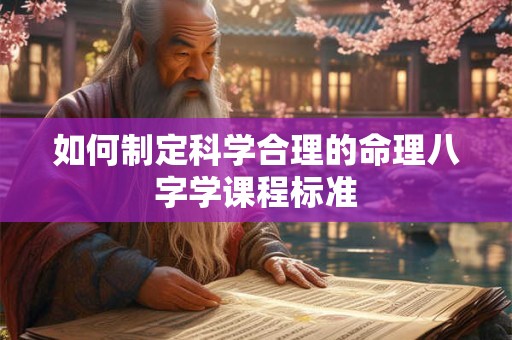 如何制定科学合理的命理八字学课程标准