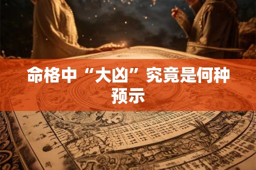 命格中“大凶”究竟是何种预示