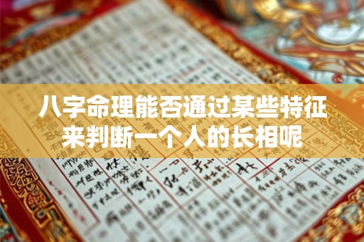八字命理能否通过某些特征来判断一个人的长相呢