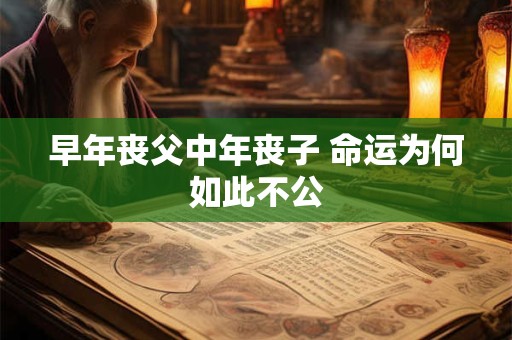 早年丧父中年丧子 命运为何如此不公