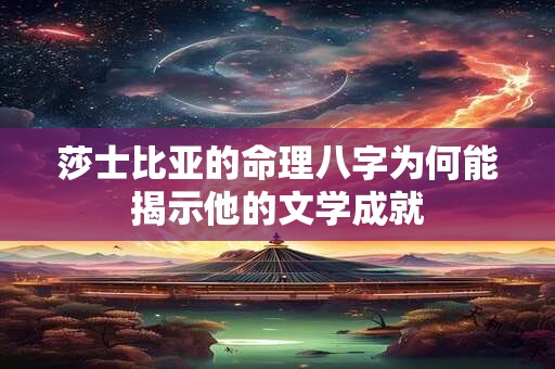 莎士比亚的命理八字为何能揭示他的文学成就