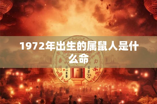 1972年出生的属鼠人是什么命
