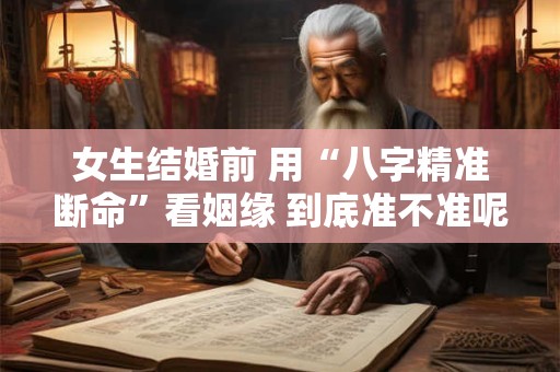 女生结婚前 用“八字精准断命”看姻缘 到底准不准呢