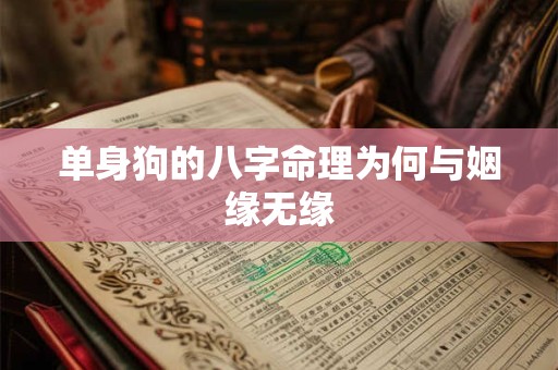 单身狗的八字命理为何与姻缘无缘