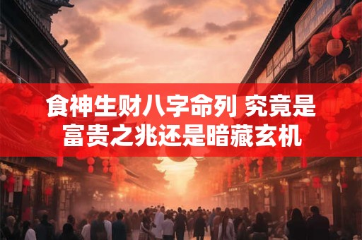 食神生财八字命列 究竟是富贵之兆还是暗藏玄机