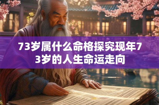73岁属什么命格探究现年73岁的人生命运走向