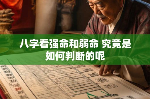 八字看强命和弱命 究竟是如何判断的呢