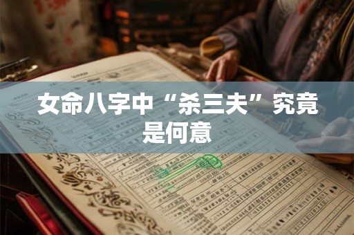 女命八字中“杀三夫”究竟是何意