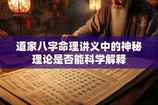 道家八字命理讲义中的神秘理论是否能科学解释