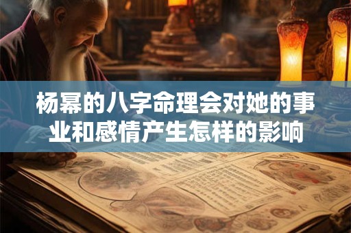 杨幂的八字命理会对她的事业和感情产生怎样的影响
