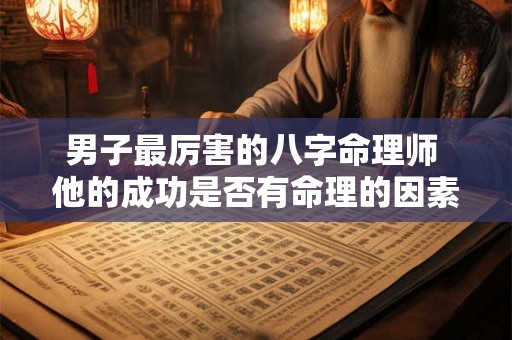 男子最厉害的八字命理师 他的成功是否有命理的因素