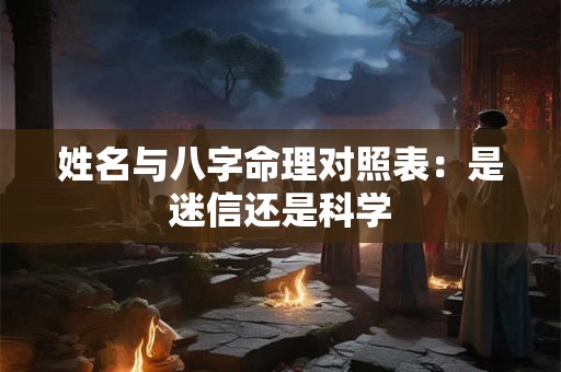 姓名与八字命理对照表：是迷信还是科学