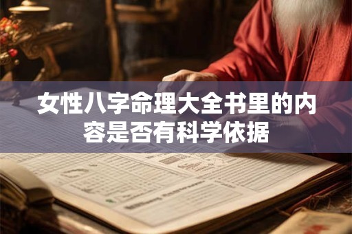 女性八字命理大全书里的内容是否有科学依据