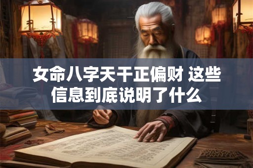 女命八字天干正偏财 这些信息到底说明了什么