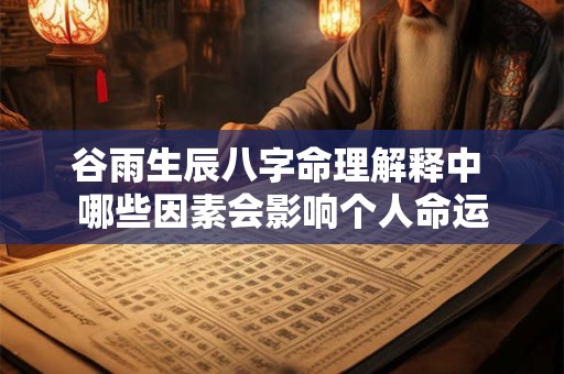 谷雨生辰八字命理解释中 哪些因素会影响个人命运
