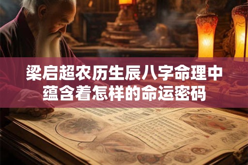 梁启超农历生辰八字命理中蕴含着怎样的命运密码
