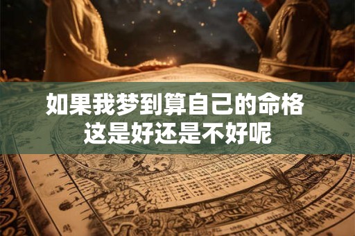 如果我梦到算自己的命格 这是好还是不好呢