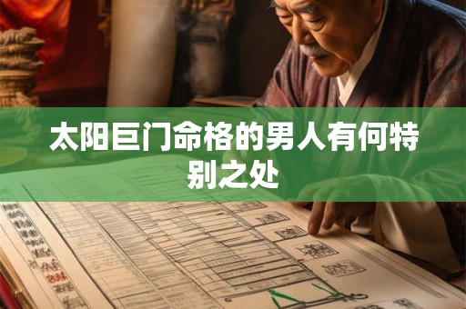 太阳巨门命格的男人有何特别之处