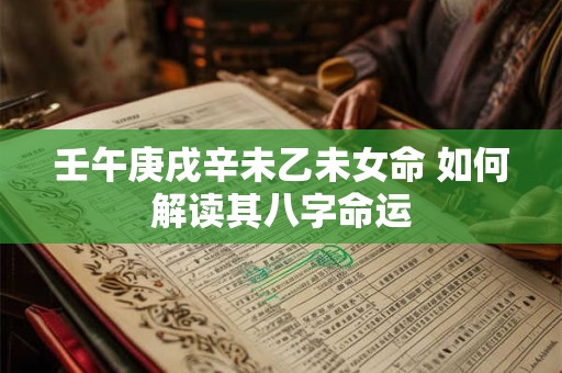 壬午庚戌辛未乙未女命 如何解读其八字命运