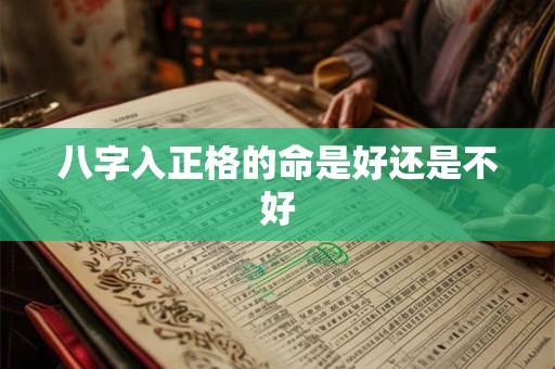 八字入正格的命是好还是不好