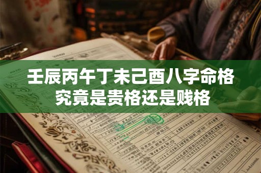 壬辰丙午丁未己酉八字命格 究竟是贵格还是贱格