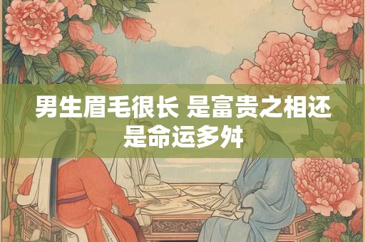 男生眉毛很长 是富贵之相还是命运多舛