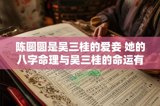 陈圆圆是吴三桂的爱妾 她的八字命理与吴三桂的命运有何关联