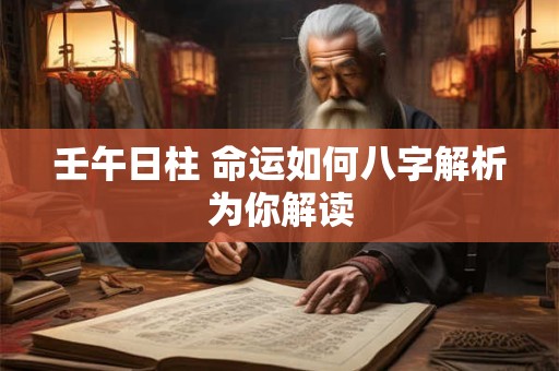 壬午日柱 命运如何八字解析为你解读