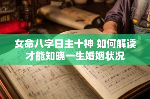 女命八字日主十神 如何解读才能知晓一生婚姻状况