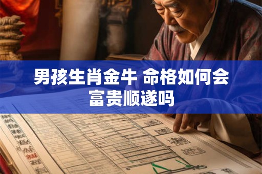 男孩生肖金牛 命格如何会富贵顺遂吗
