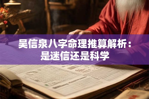 吴信泉八字命理推算解析：是迷信还是科学