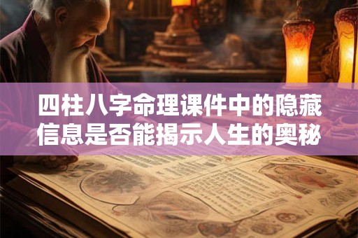 四柱八字命理课件中的隐藏信息是否能揭示人生的奥秘
