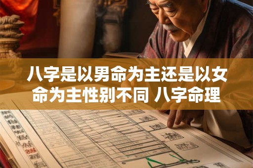 八字是以男命为主还是以女命为主性别不同 八字命理学的解读是否也有所不同
