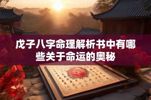 戊子八字命理解析书中有哪些关于命运的奥秘